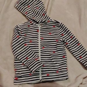 Toddler girls striped zip up hoodie